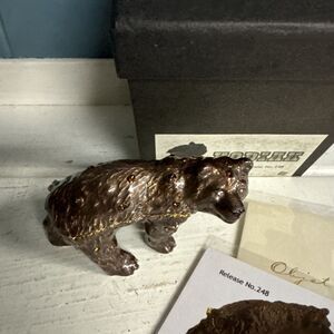 Object‎ d'Art Fine Collectible "KODIAK” Brown Bear # 248 Trinket Pill Box NIB